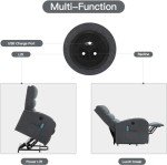 AVAWING Power Lift Massage Recliner Chair in Grey