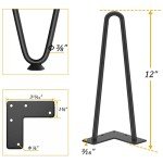 Iron Hairpin Table Legs - 12 Inch Black Set