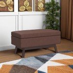 Owen 36" Mid Century Modern Storage Ottoman - Brown