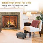 Small Tufted Ottoman Foot Stool in Carbon Grey