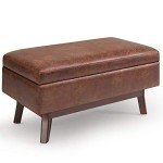 Owen 36" Mid Century Modern Storage Ottoman - Brown