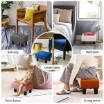 Small Tufted Ottoman Foot Stool in Carbon Grey