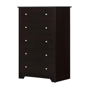 5-Drawer Chocolate Dresser with Matte Nickel Handles