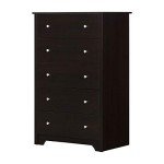 5-Drawer Chocolate Dresser with Matte Nickel Handles