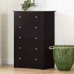 5-Drawer Chocolate Dresser with Matte Nickel Handles