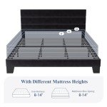 Velvet Upholstered King Size Bed Frame, Black