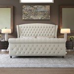 King Size Chenille Upholstered Platform Bed Frame