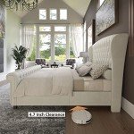 King Size Chenille Upholstered Platform Bed Frame