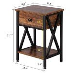 VECELO Modern X-Design Nightstand Set of 2