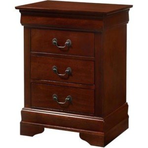 Louis Philippe Cherry 3 Drawer Nightstand