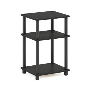 Furinno 3-Tier Turn-N-Tube End Table - Americano/Black