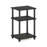 Furinno 3-Tier Turn-N-Tube End Table - Americano/Black