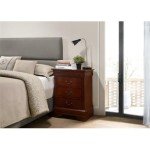 Louis Philippe Cherry 3 Drawer Nightstand