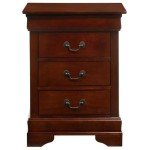 Louis Philippe Cherry 3 Drawer Nightstand