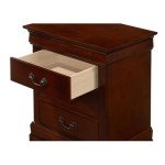 Louis Philippe Cherry 3 Drawer Nightstand