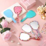 Compact Travel Handheld Makeup Mirror Set of 8