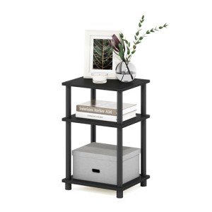 Furinno 3-Tier Turn-N-Tube End Table - Americano/Black