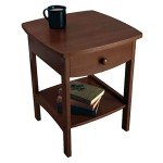 Winsome Curved Wood End Table with Drawer