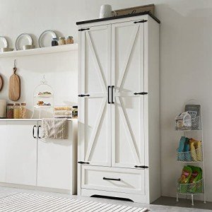 Farmhouse Style Tall Kitchen Pantry Cabinet