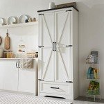 Farmhouse Style Tall Kitchen Pantry Cabinet