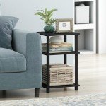 Furinno 3-Tier Turn-N-Tube End Table - Americano/Black