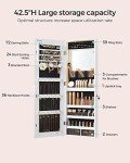 White Jewelry Cabinet with Full-Length Lighted Mirror