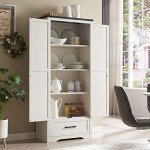 Farmhouse Style Tall Kitchen Pantry Cabinet
