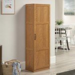 Highland Oak Storage Cabinet for Pantry Use