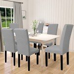 Waterproof Stretch Chair Cover Set of 6 - Light Gray
