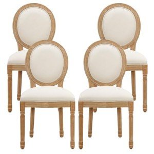 French Country Upholstered Dining Chairs Set of 4