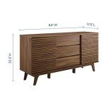 Walnut Mid-Century Modern Buffet Table or TV Stand