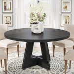 Tribesigns 47" Round Wooden Dining Table