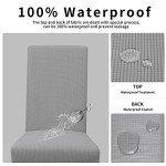 Waterproof Stretch Chair Cover Set of 6 - Light Gray