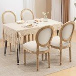 French Country Upholstered Dining Chairs Set of 4