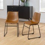 Urban Industrial Faux Leather Dining Chairs, Set of 2