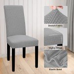 Waterproof Stretch Chair Cover Set of 6 - Light Gray