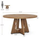 Tribesigns 47-Inch Round Rustic Dining Table