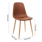 Set of 4 Modern Upholstered Dining Chairs in Brown
