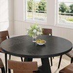 Tribesigns 47" Round Wooden Dining Table