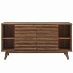 Walnut Mid-Century Modern Buffet Table or TV Stand