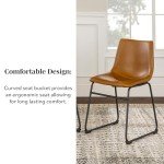 Urban Industrial Faux Leather Dining Chairs, Set of 2