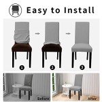 Waterproof Stretch Chair Cover Set of 6 - Light Gray