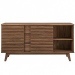 Walnut Mid-Century Modern Buffet Table or TV Stand