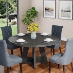 Tribesigns 47" Round Wooden Dining Table