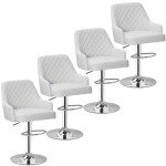 Adjustable Bar Stools Set of 4 with Back