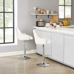 Adjustable Bar Stools Set of 4 with Back