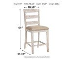 Set of 2 Antique White Upholstered Barstools