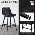 Modern 24-Inch Black Counter Stool Set of 4