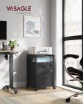 VASAGLE Mobile File Cabinet with Lockable Drawers