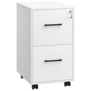 SONGMICS Locking File Cabinet in Matte White